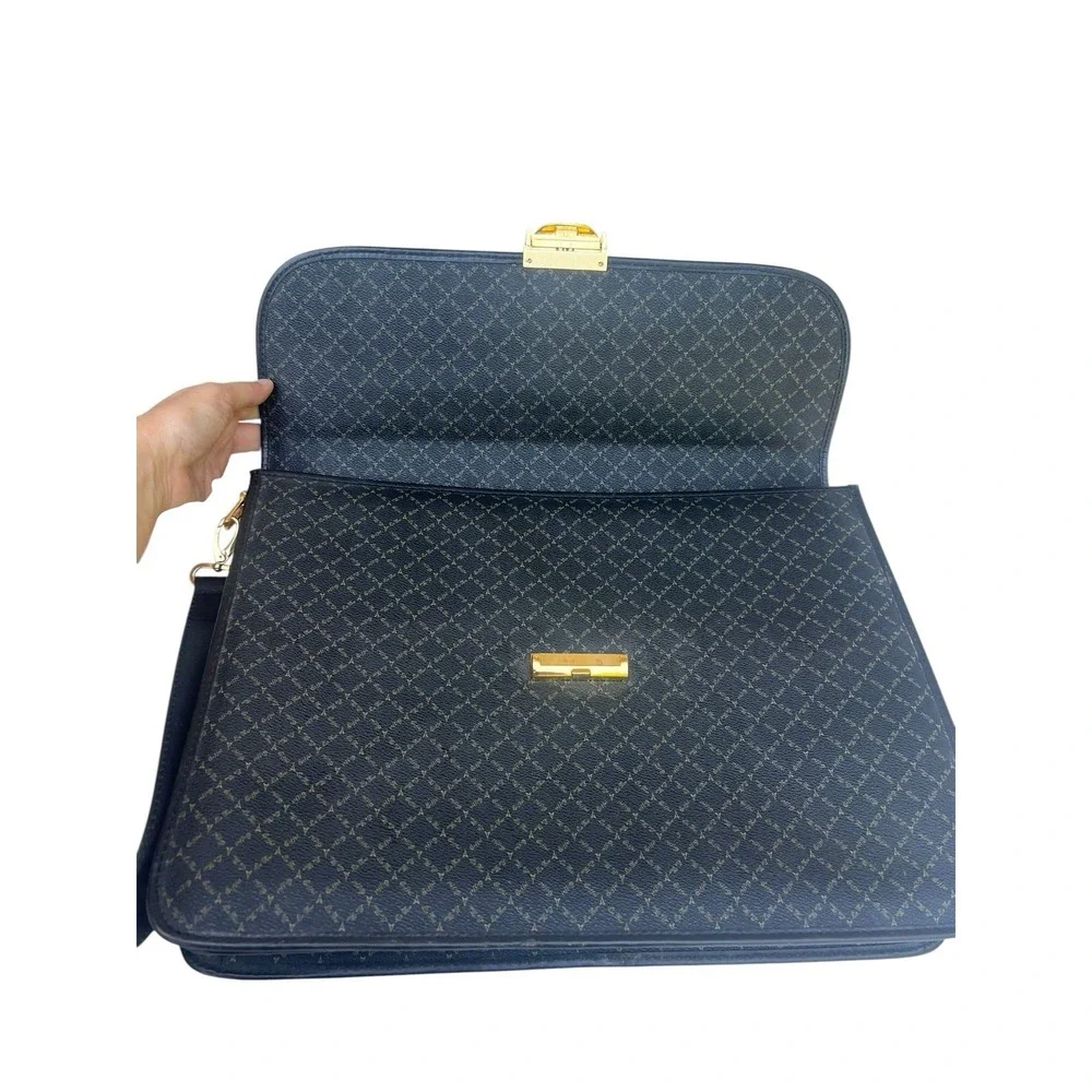 Vintage La Tour Eiffel Paris Black Monogram Briefcase Messenger Shoulder Bag 16